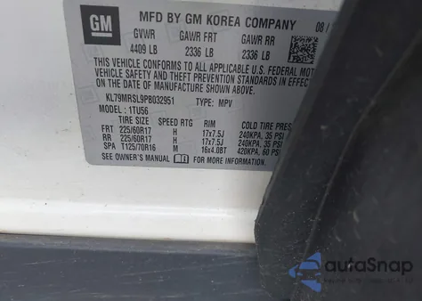 2023 Chevrolet Trailblazer Awd Lt из США, поврежденный, VIN KL79MRSL9PB032951